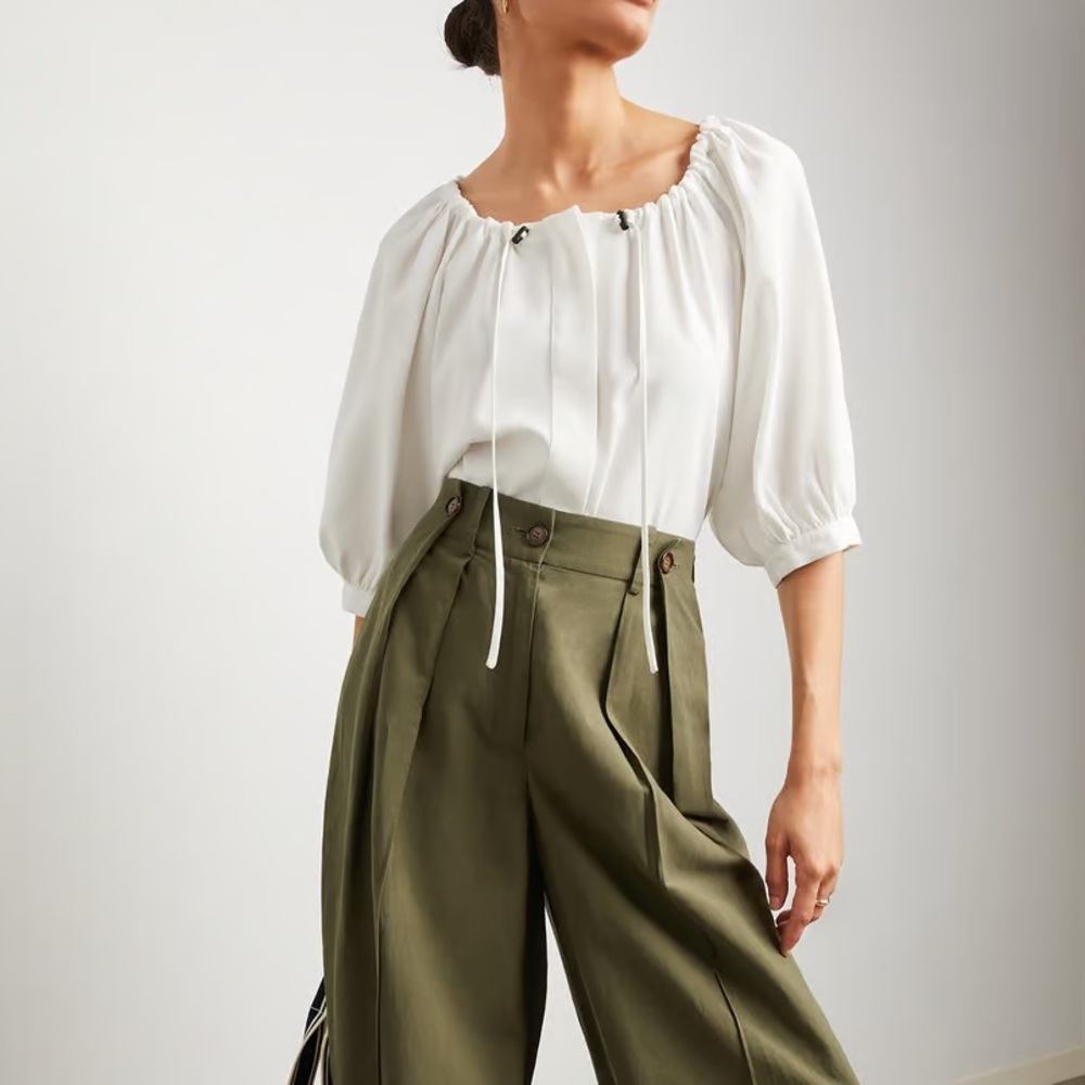 G. Label Goop Cerull Gathered-Neck Top